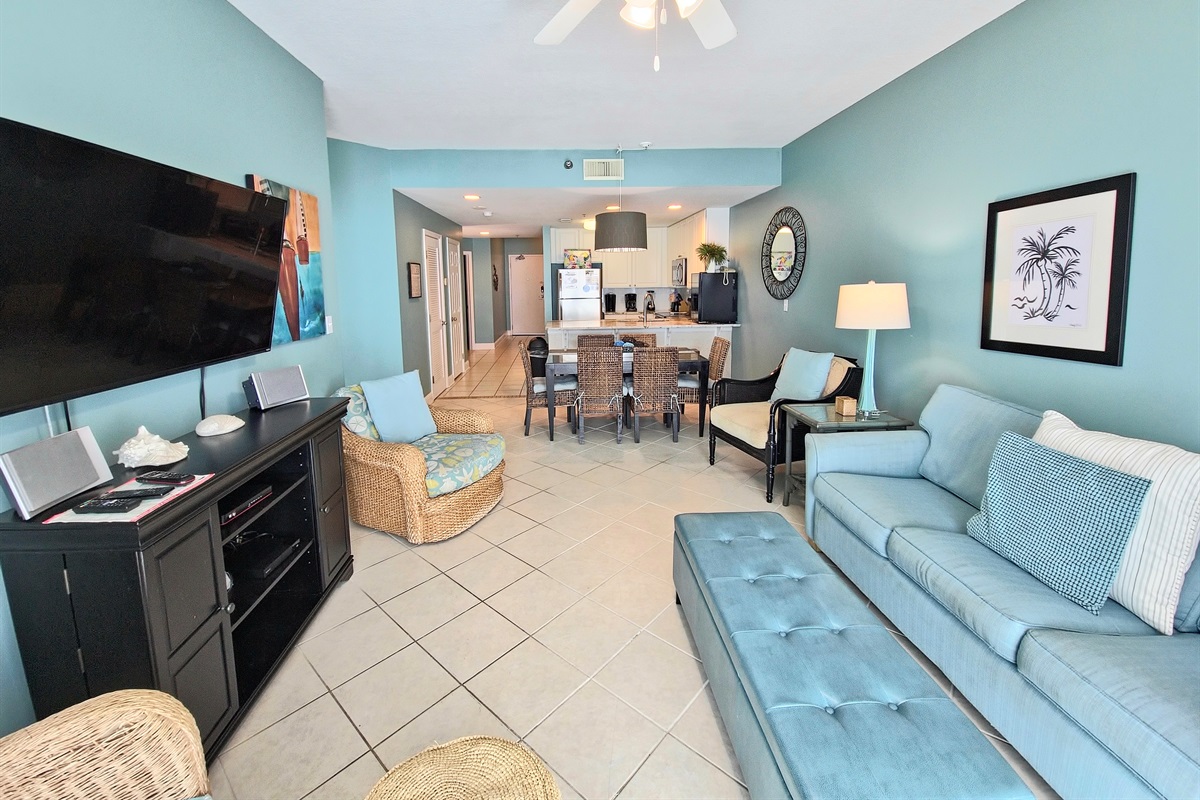 living room with queen size sleeper sofa