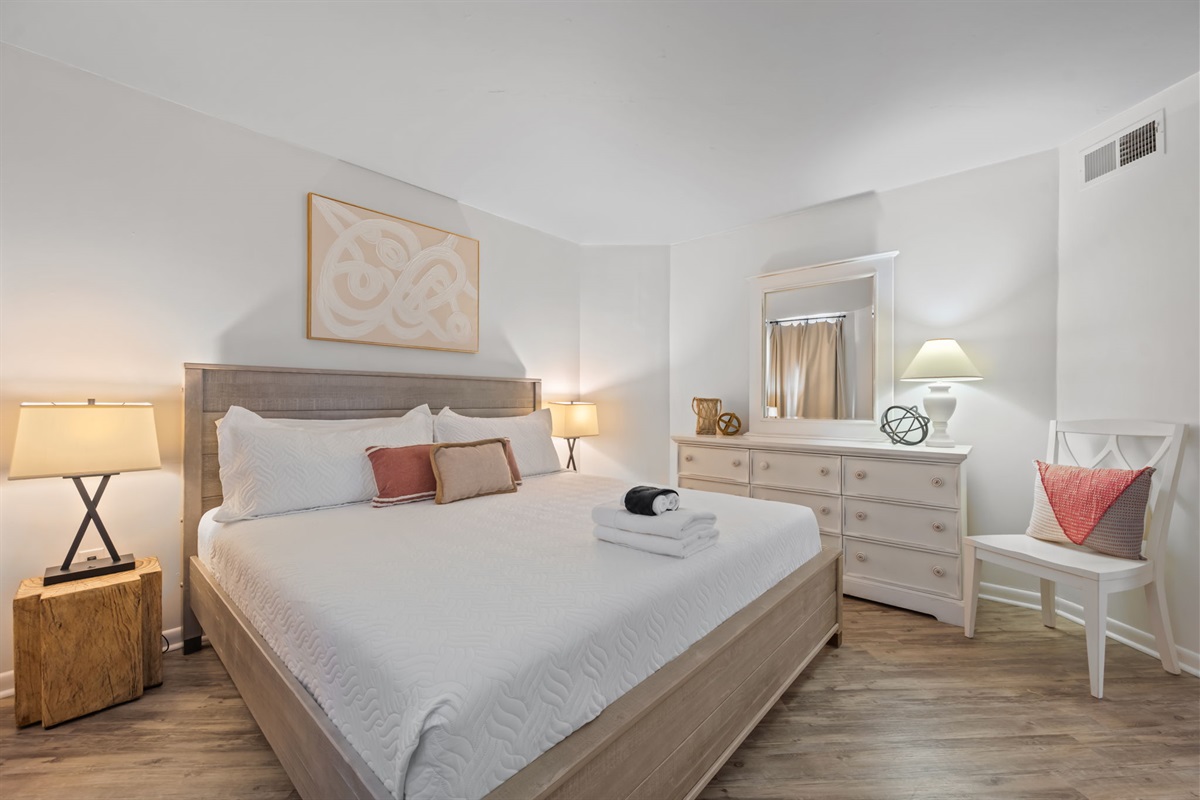 Spacious 2nd bedroom with a comfortable King bed