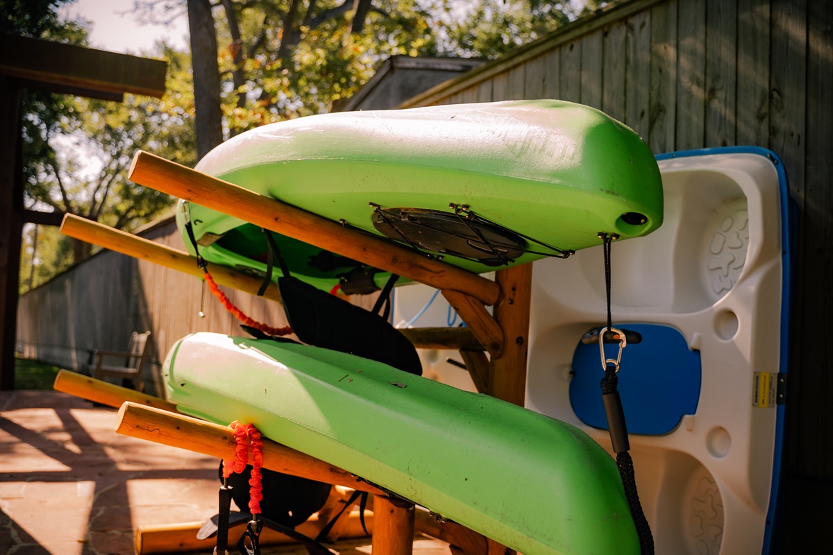 2 Kayaks & Paddle Boat available for guest use!