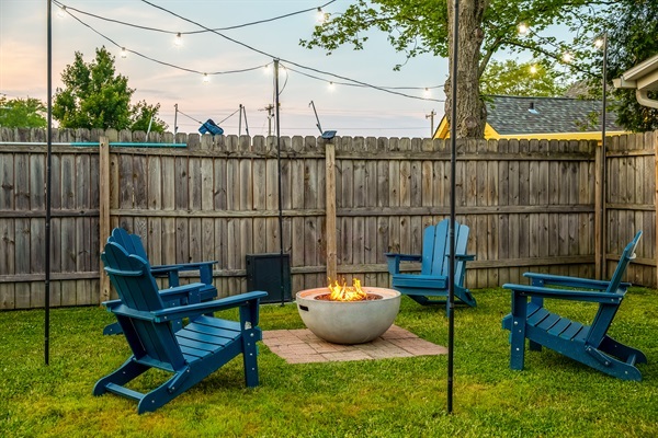 Gather around the fire pit to toast s’mores and savor a delicious meal on the deck or at the picnic table.