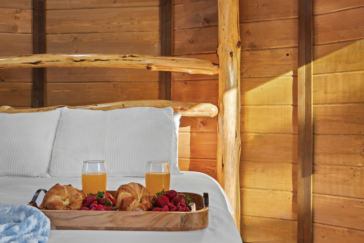 Rustic Retreat: Enjoy morning delights with stunning wood accents and natural light!
