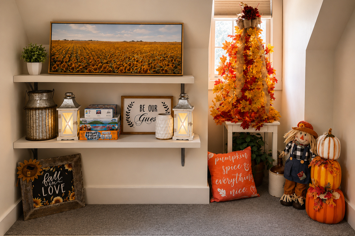 Stairwell/landing ready for fall
