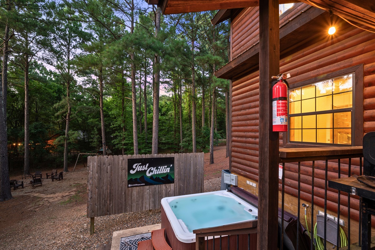 Soak, relax, repeat — your private spa escape is just outside the door.