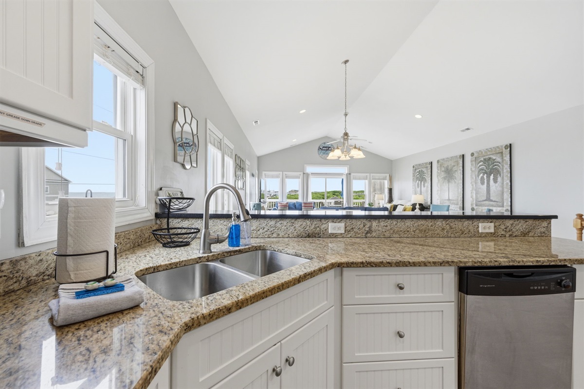 Prep, cook, and serve with ease in this open kitchen