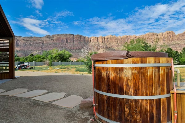 Private Deep Soaking Hot Tub with Views