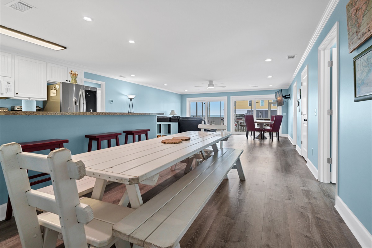 Large Dining Table and Bar Stools for Family Meals