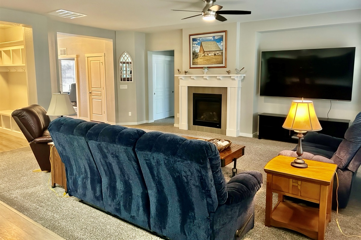 Living room and Fireplace