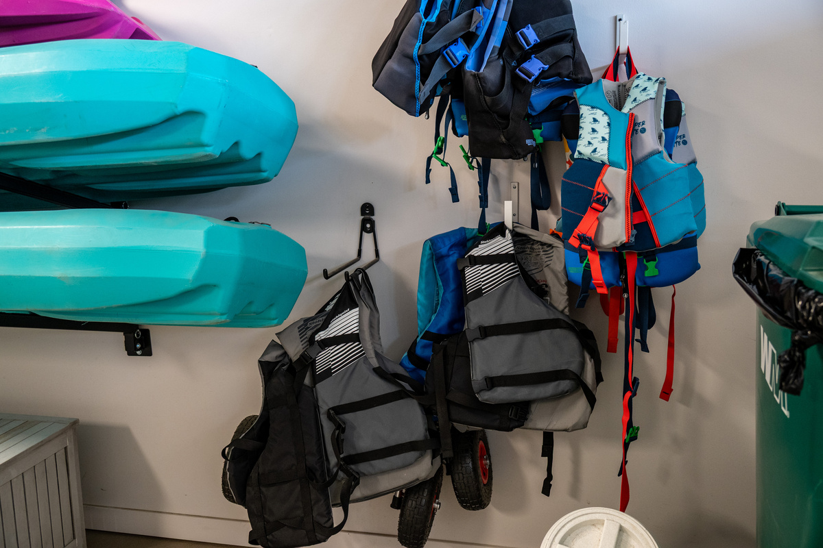 Adventure awaits with convenient storage for bikes, helmets, life jackets, and outdoor gear.