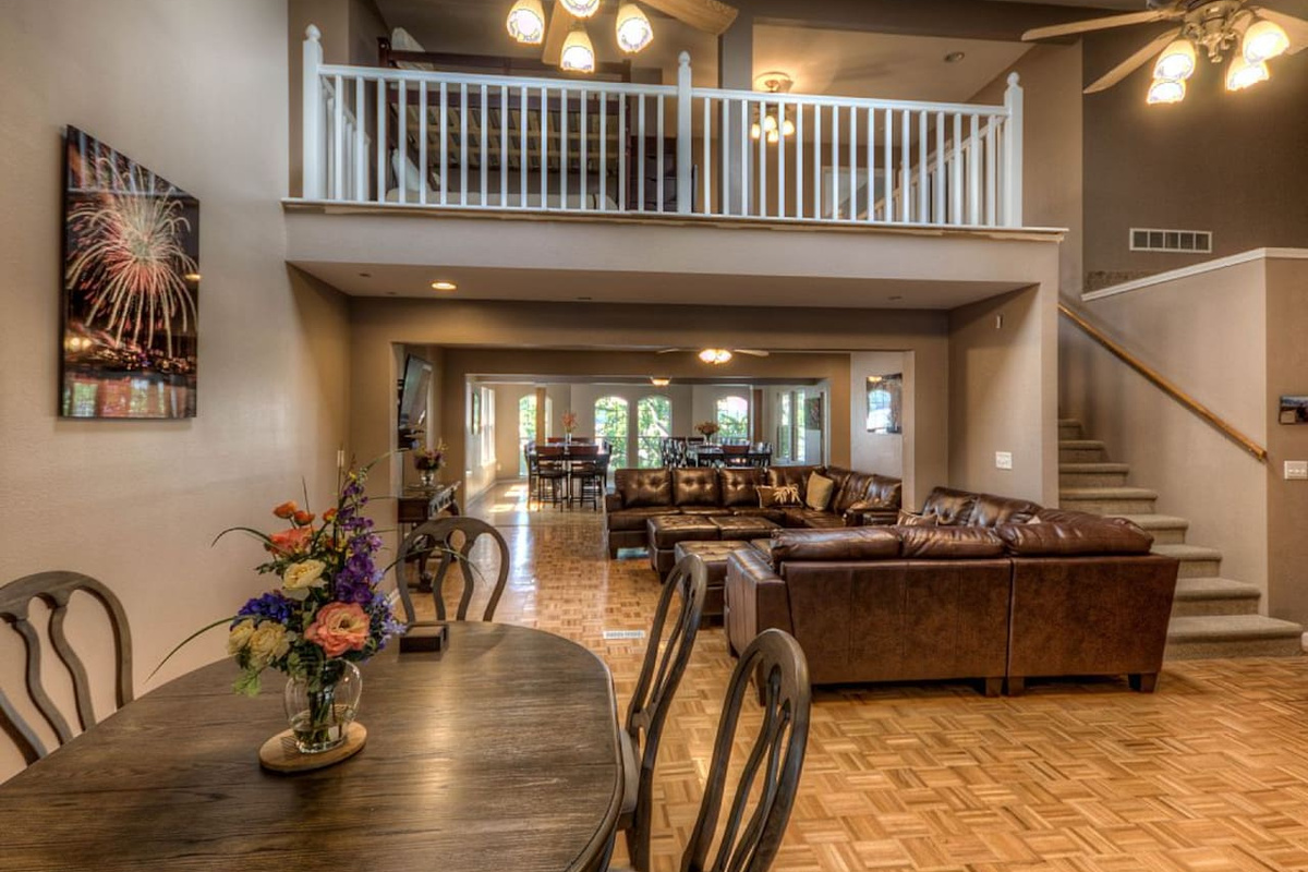 View from Front Entry way.  All the windows toward the back, are lake views!