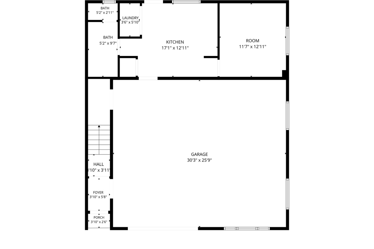 Map Side A's ground floor before you book — kitchen, garage, laundry, and entry laid out so you know exactly what you're walking into.