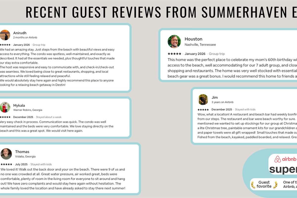 Recent reviews from happy guests show that you are in good hands!