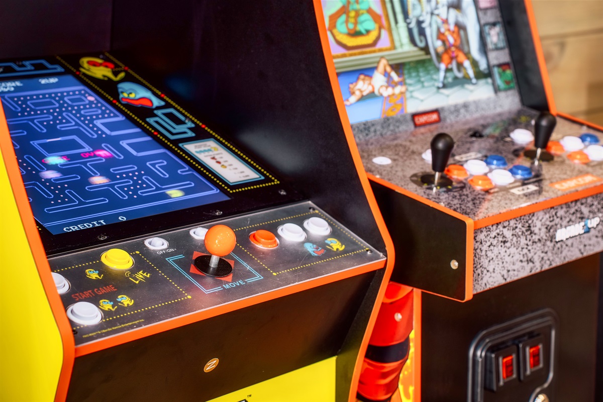 Arcade corner packed with nostalgia and high-score moments.