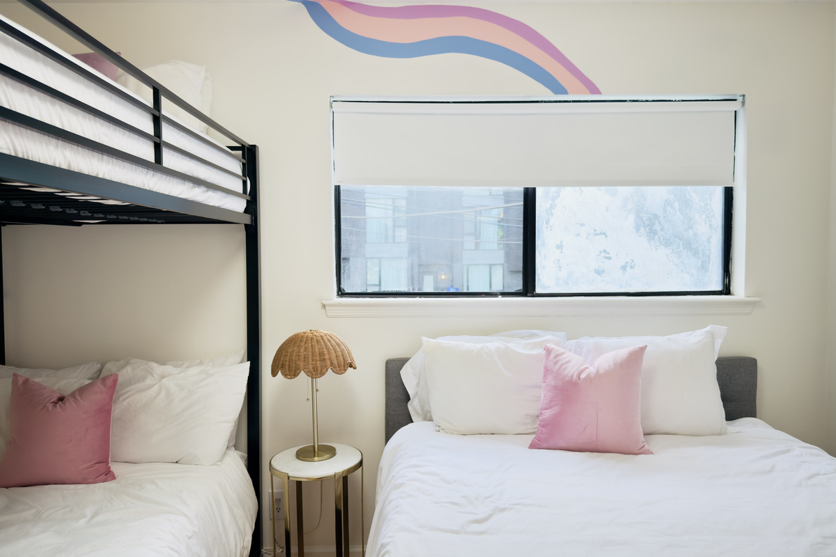 3 queen beds with fresh linens.