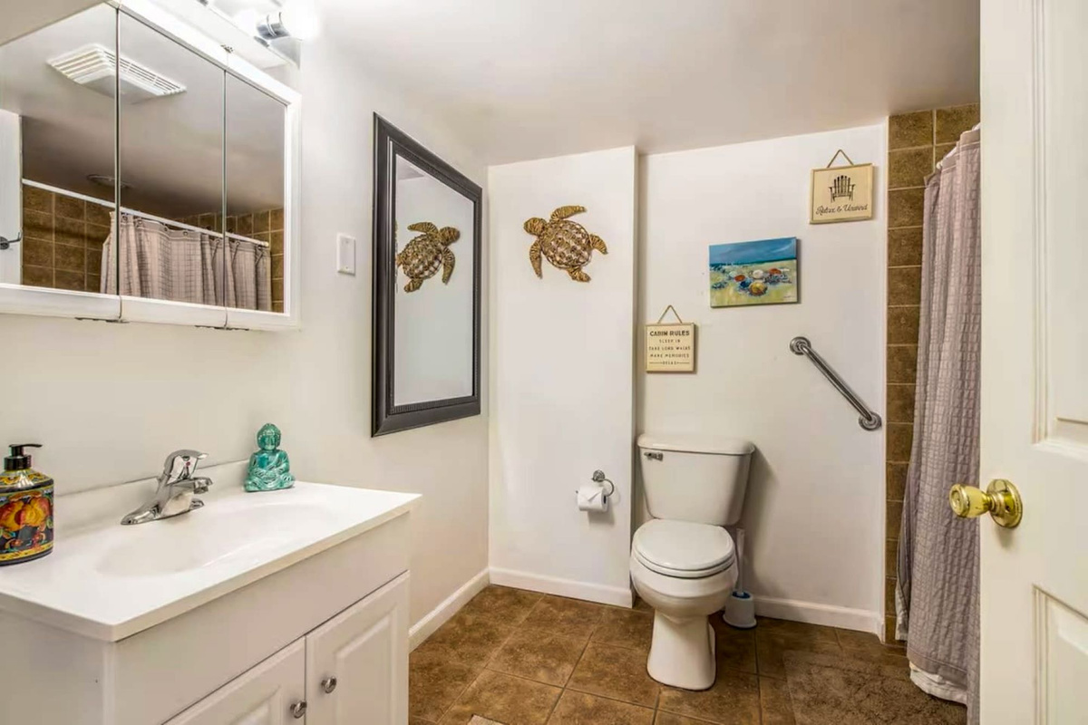 Bathroom in lower level. Walk in shower.