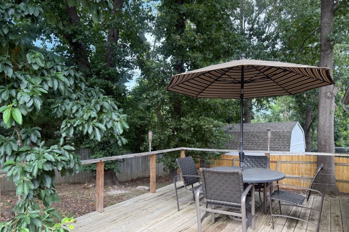 Outdoor dining + charcoal grill