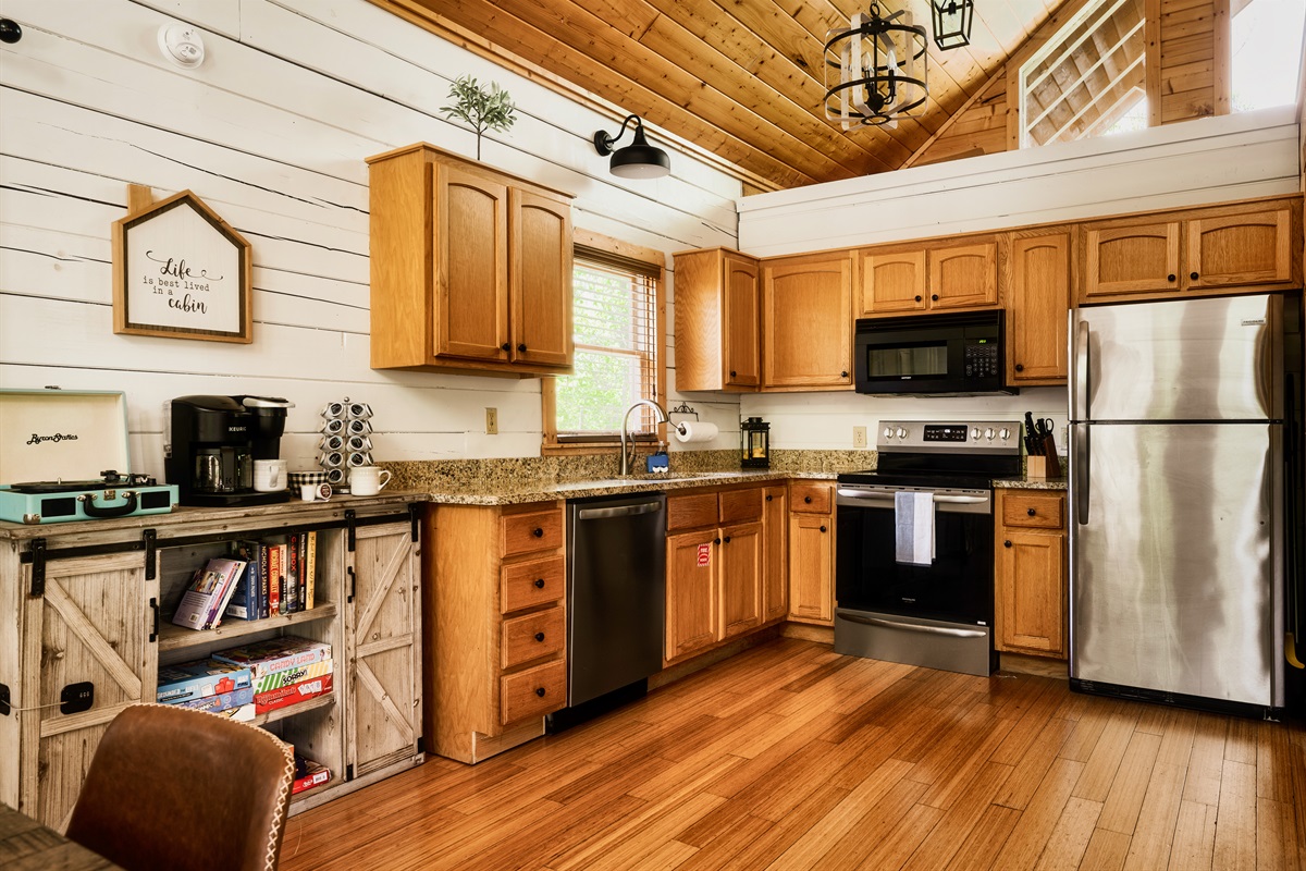 Beautifully constructed walk-in kitchen and an open concept design.