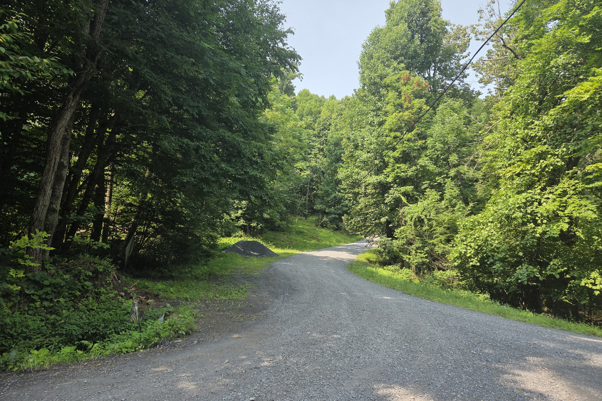 Mountain gravel road leading to the cabin