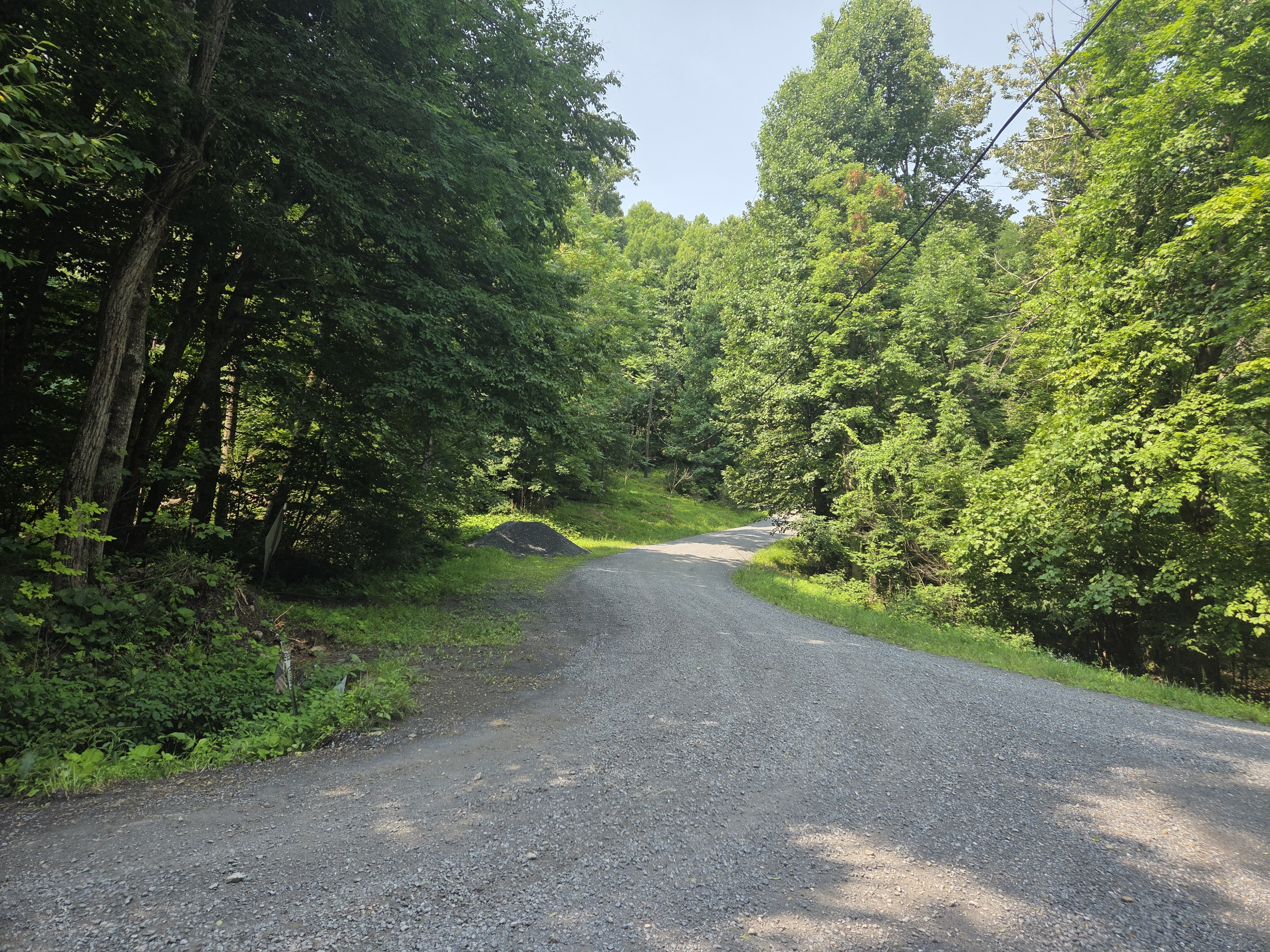 Mountain gravel road leading to the cabin