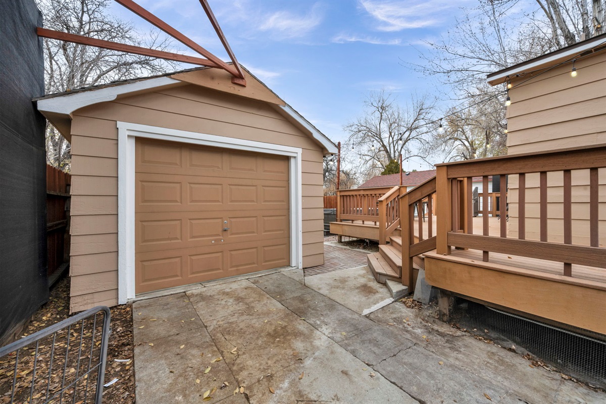 A view to the awesome backyard deck.