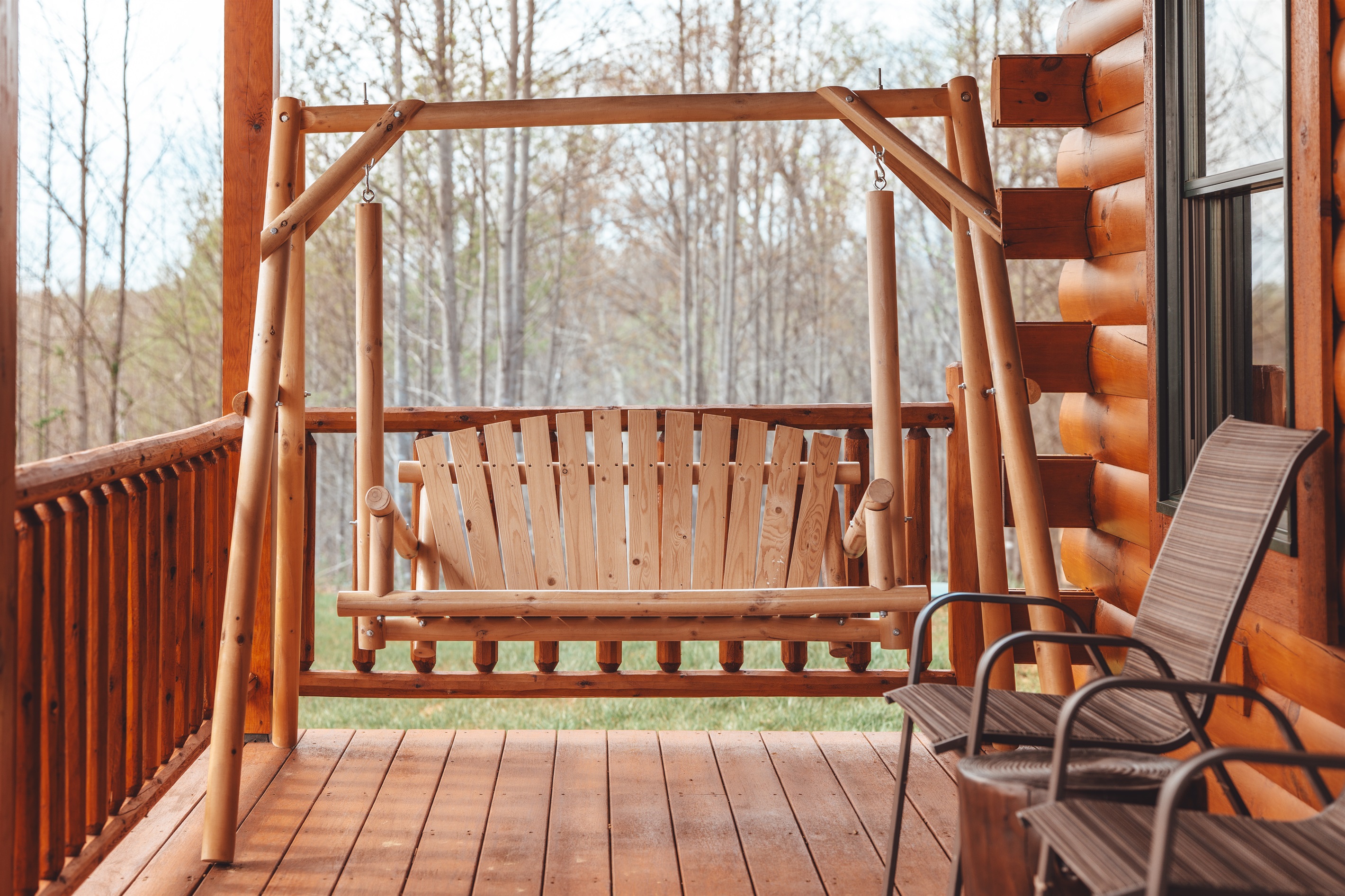 Enjoy the sounds of nature on the porch swing