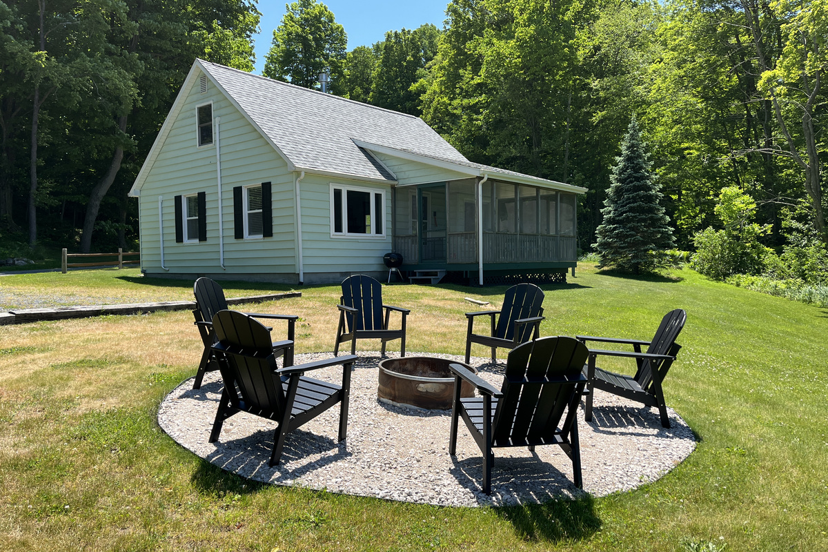 Screened in Porch and Fire Pit