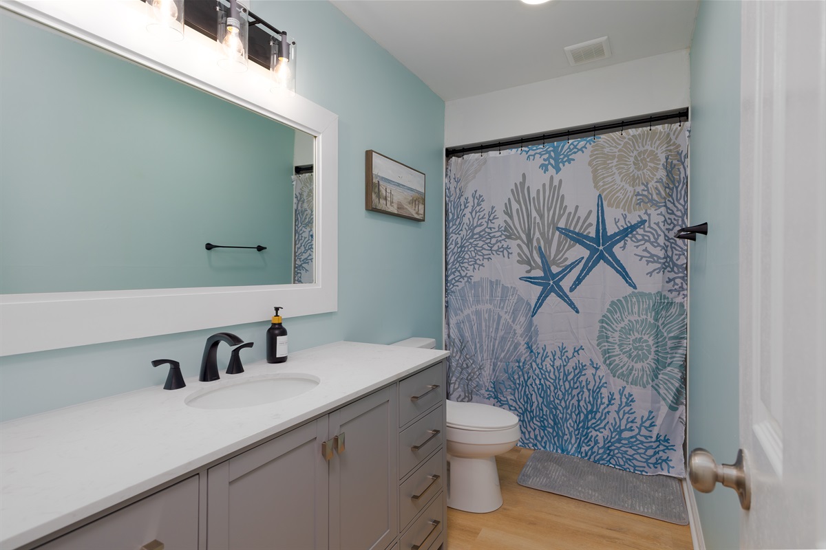 Master bathroom with vanity
