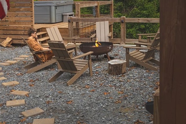 Firepit with convenient location