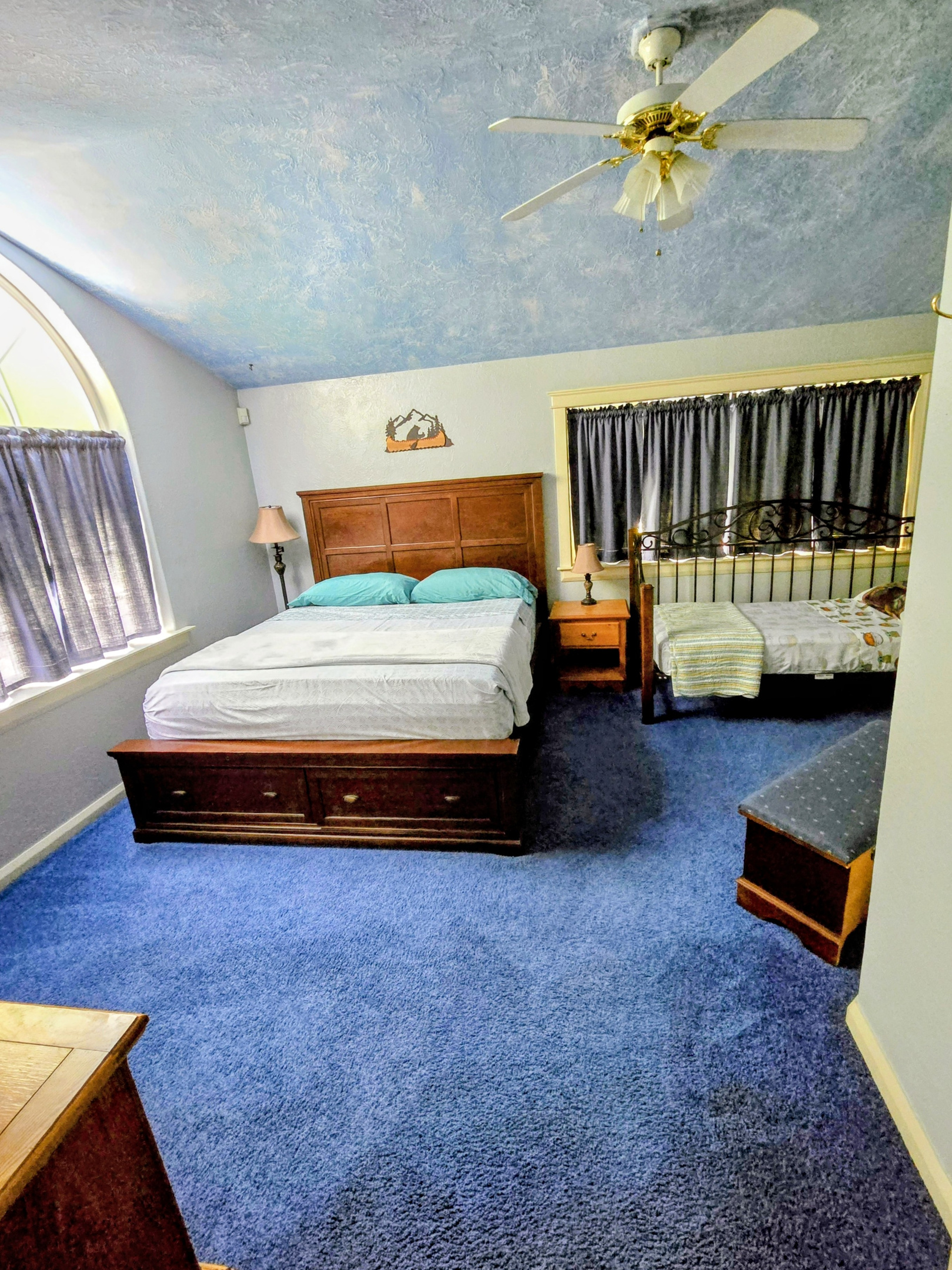 Bedroom 2 with Calking and a twin above garage