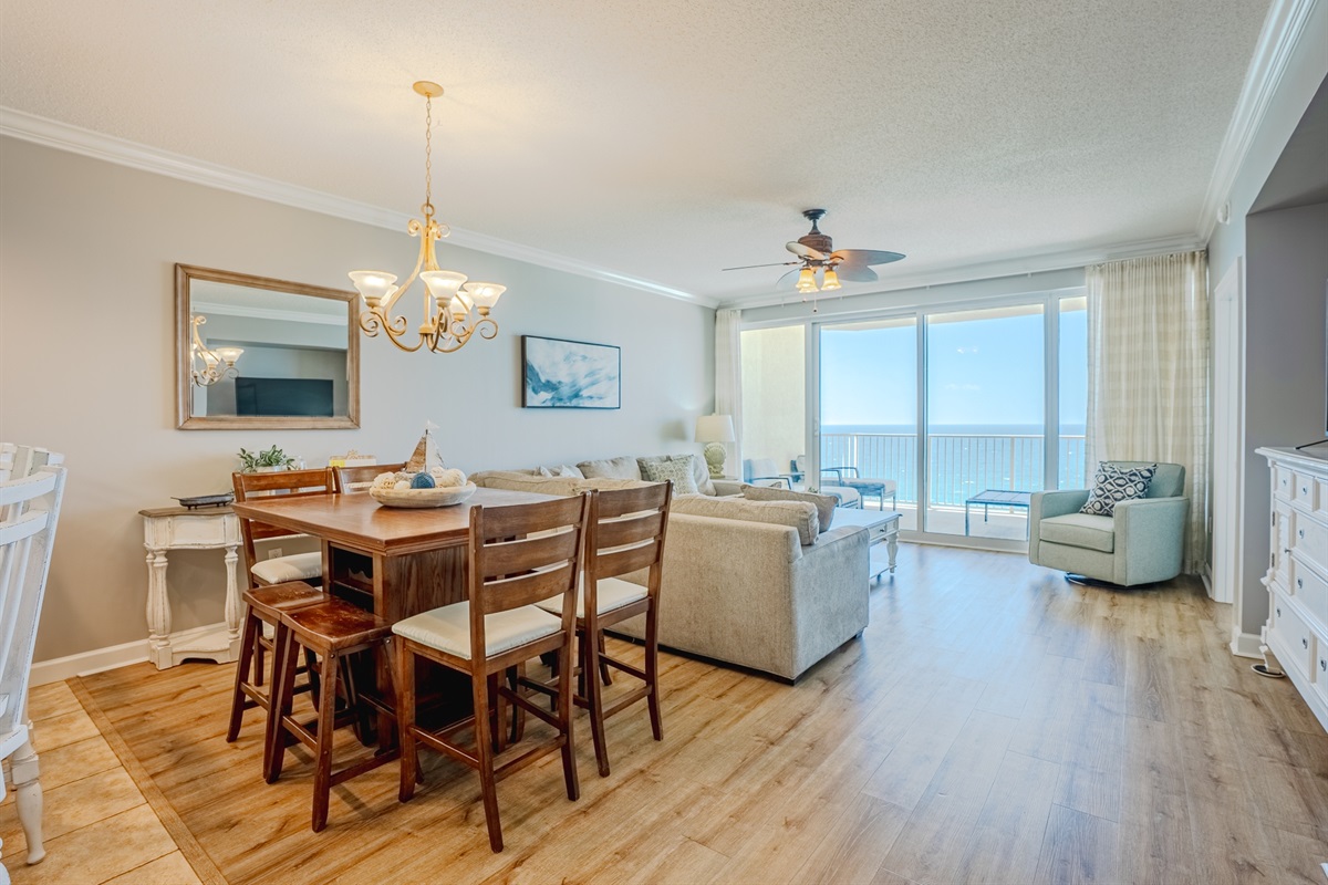 Dining and living areas