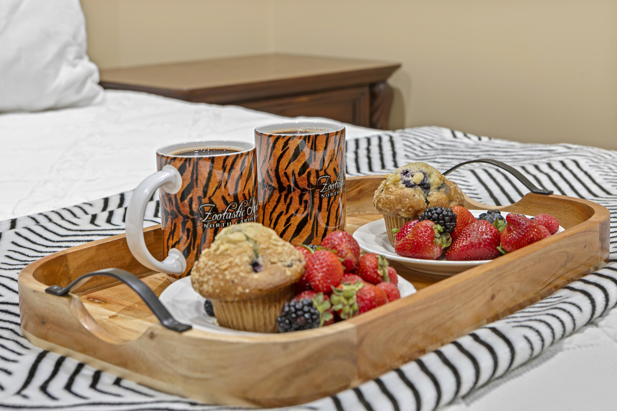 Breakfast Delight: Savor fresh muffins and coffee in your inviting retreat!