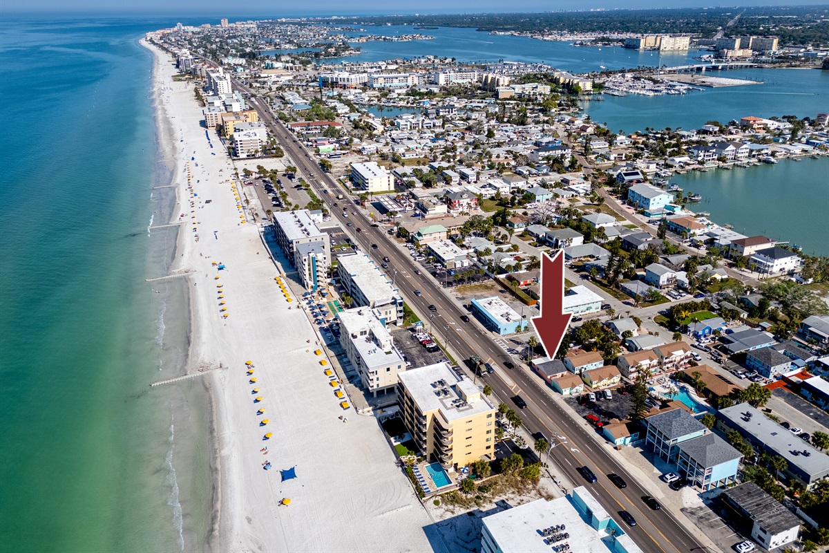 Located right on Gulf Blvd