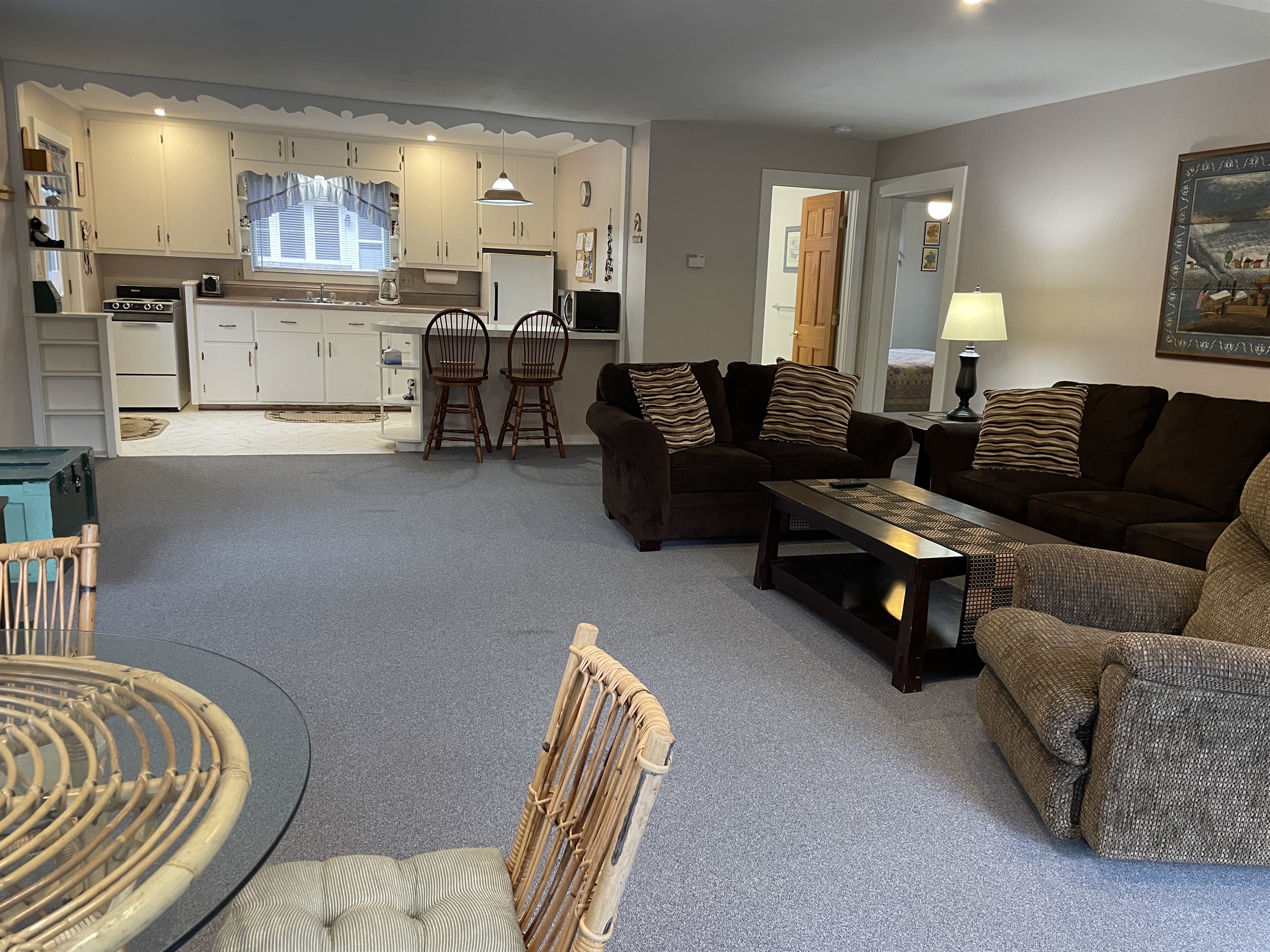Open concept living, dining and kitchen