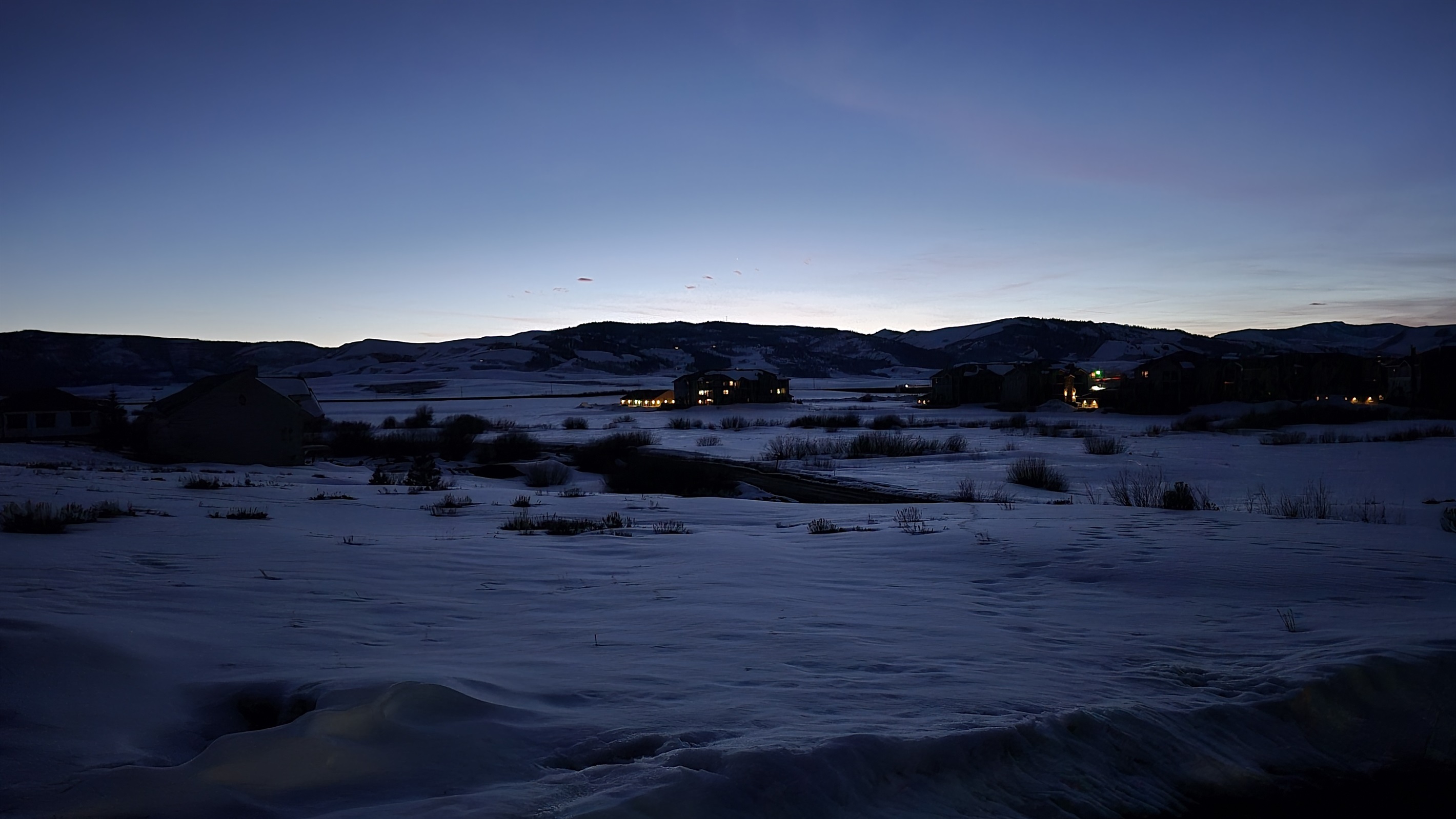 Winter evening view from our home