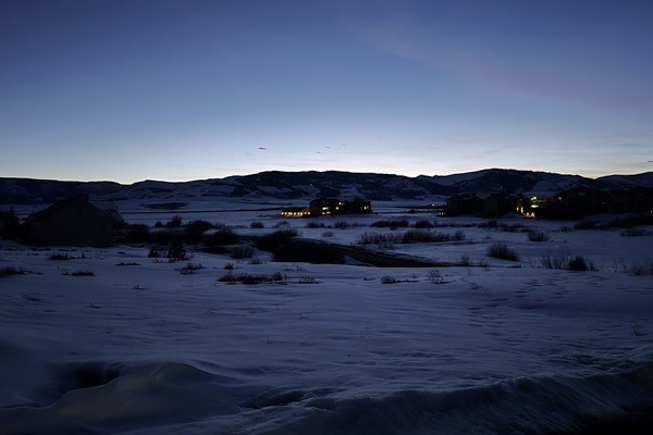 Winter evening view from our home