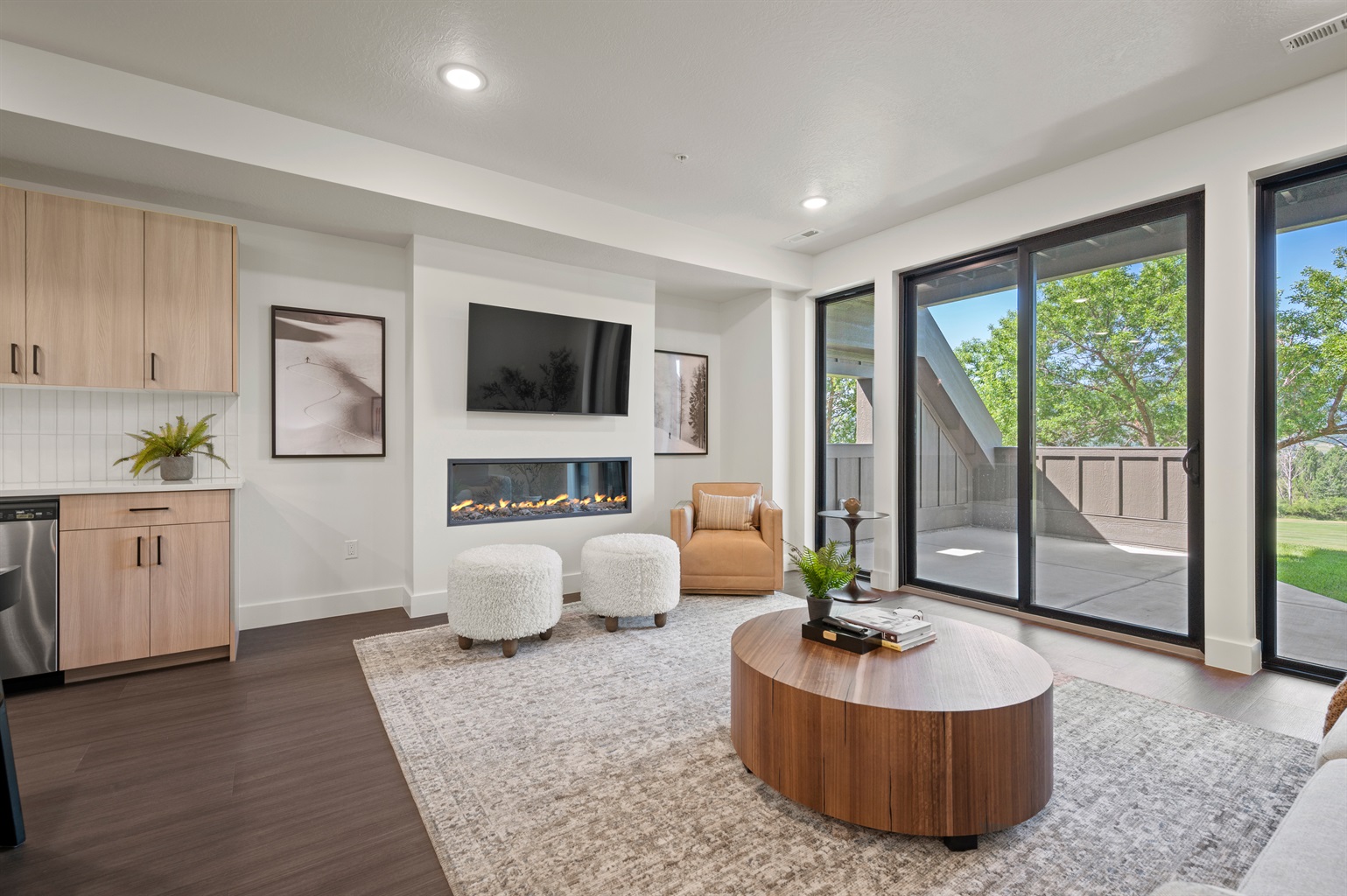 Step outside to the patio adjacent to the fairway.