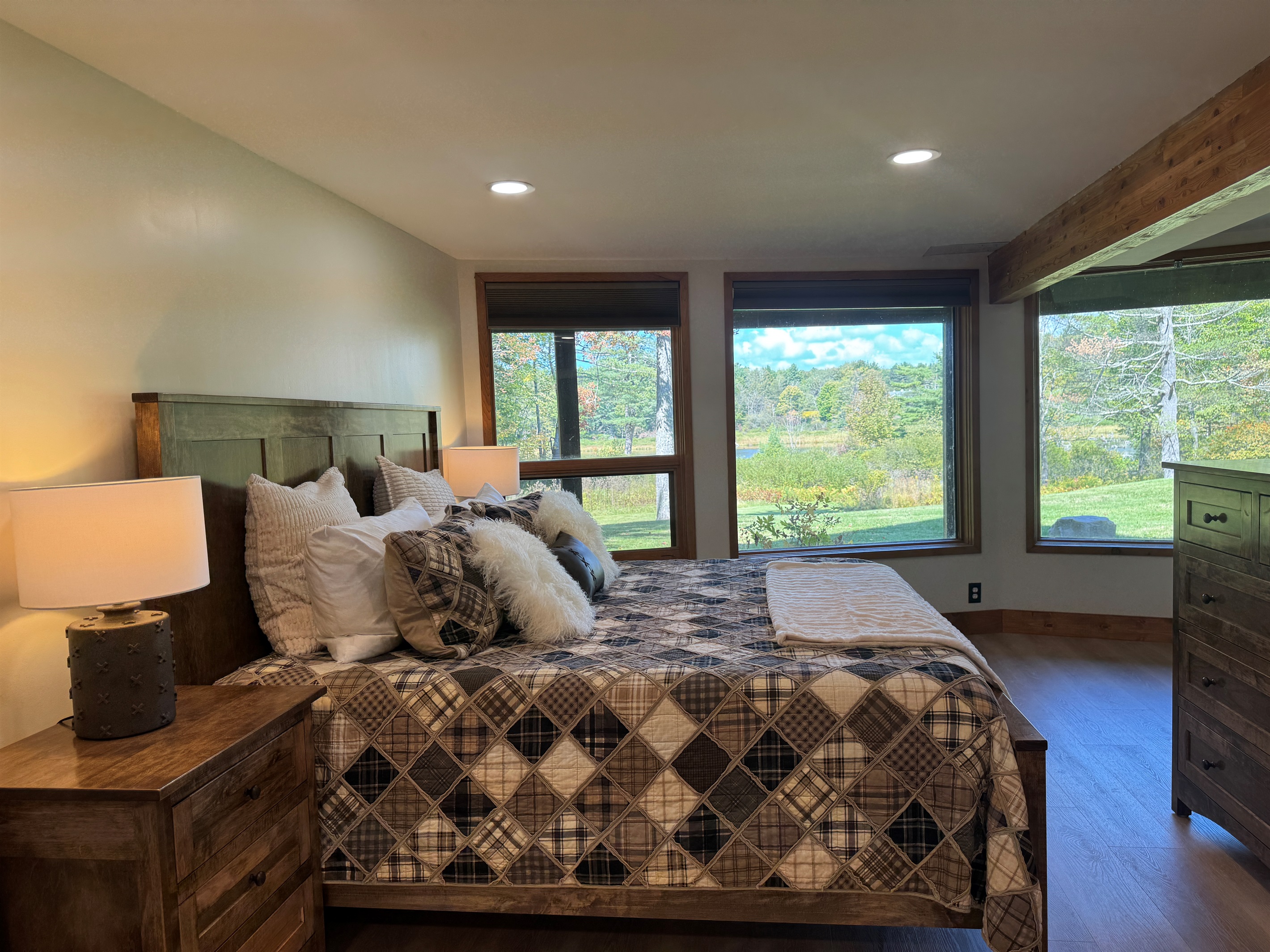 Lower level King bedroom with beautiful views