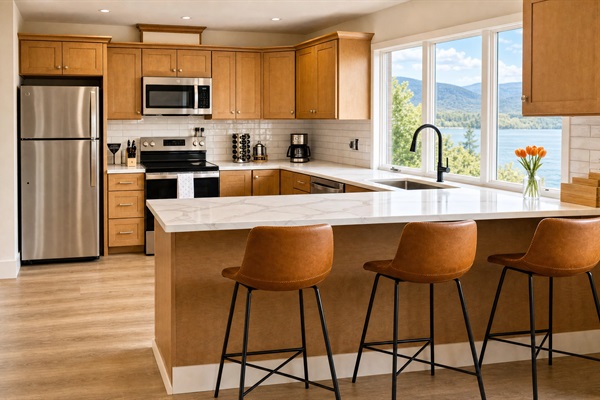 River Suite on Washington — Kitchen with sitting area