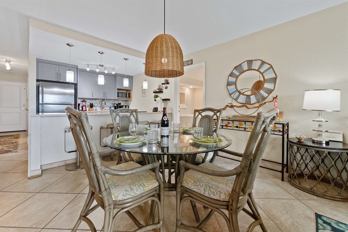 A cozy dining nook, perfect for casual meals or special celebrations.