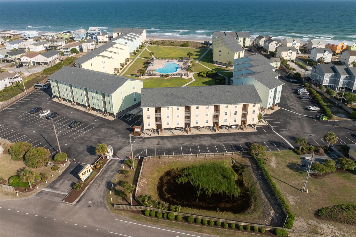Full community overview with easy access, ample parking, and prime oceanfront location