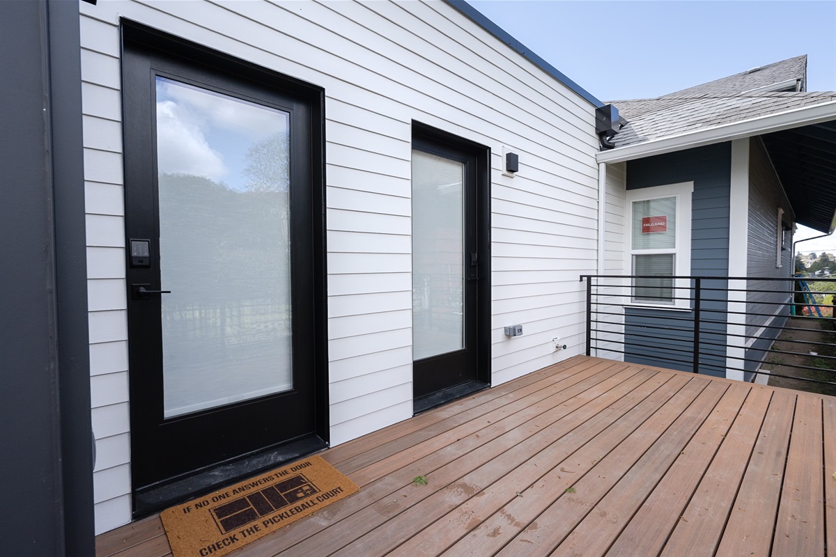 Even if we're at the pickleball courts, you can easily enter via your smart lock entry code.