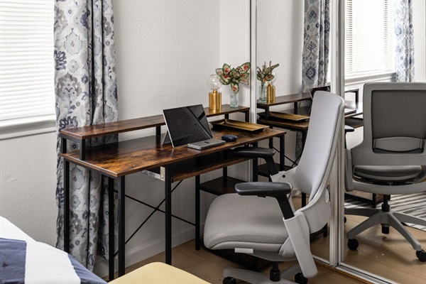 Settle into a quiet workspace that makes it easy to stay productive while still feeling relaxed. Natural light and a clean setup create the perfect balance of focus and comfort.