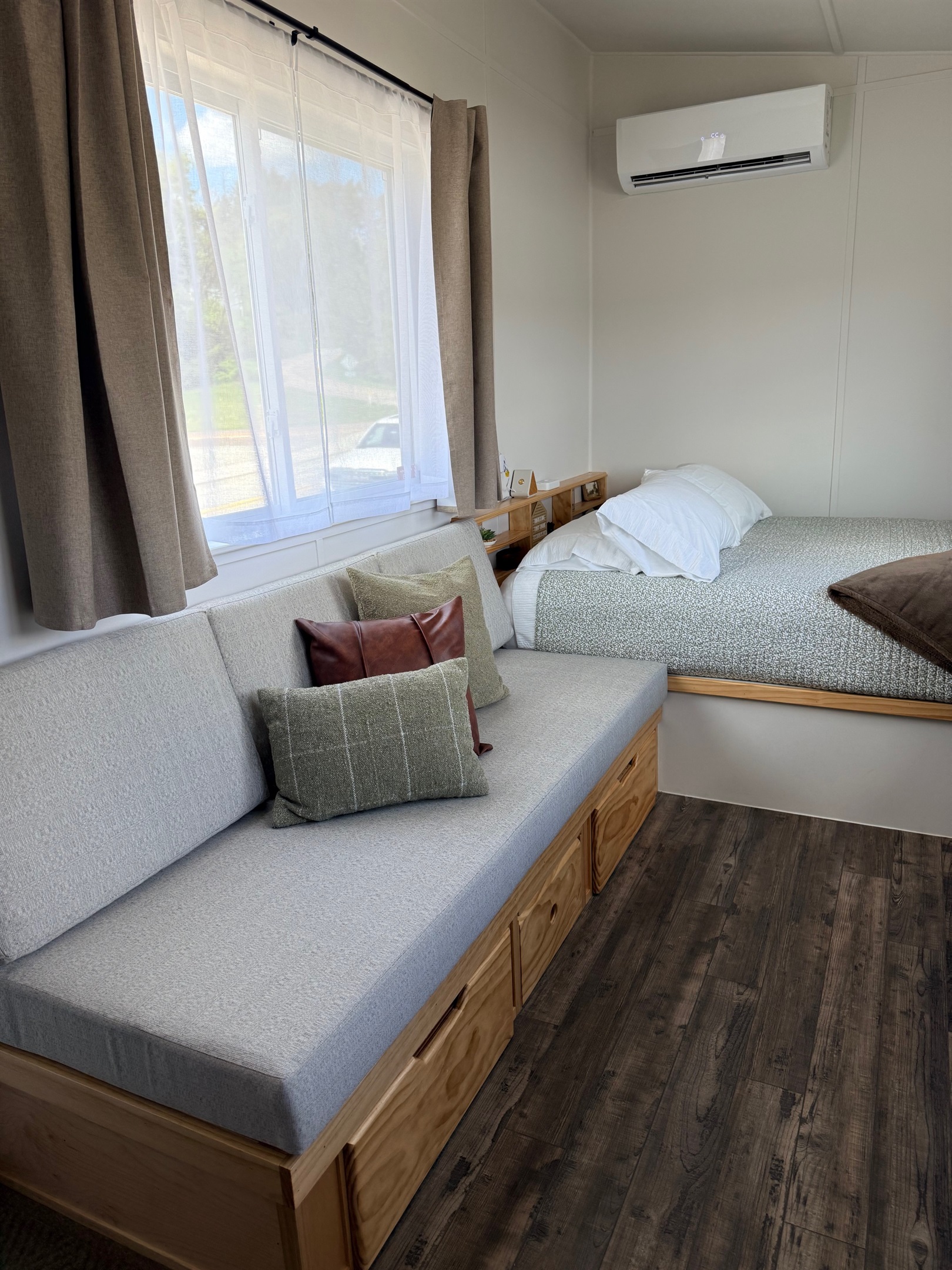 Custom couch and a Queen Size bed