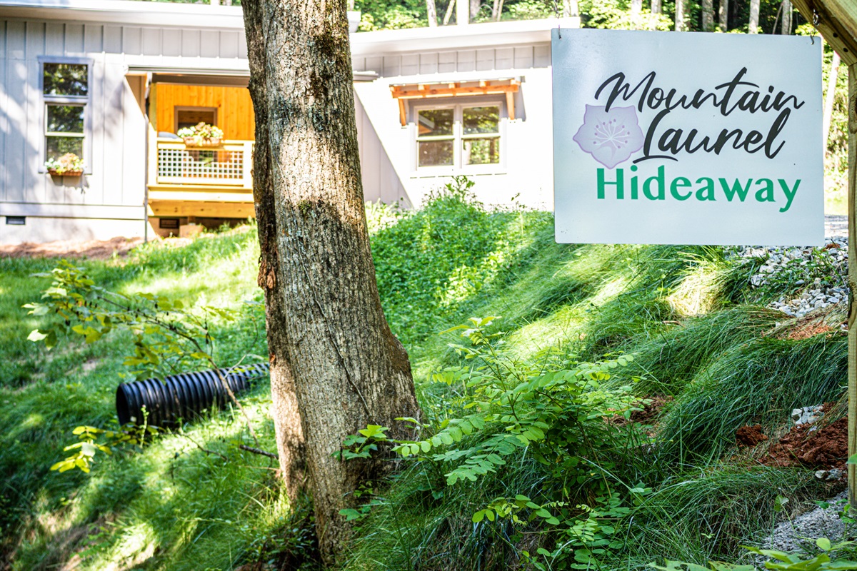 Sign marking our property