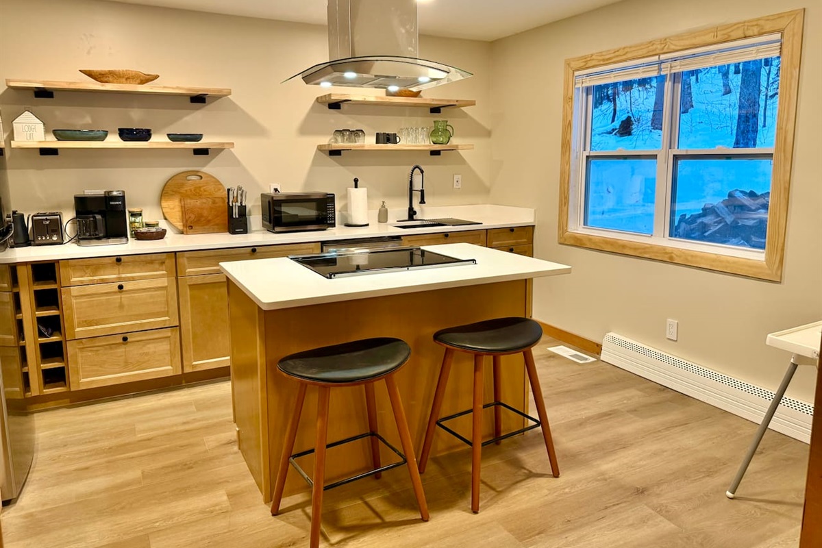Fully equipped kitchen with induction range