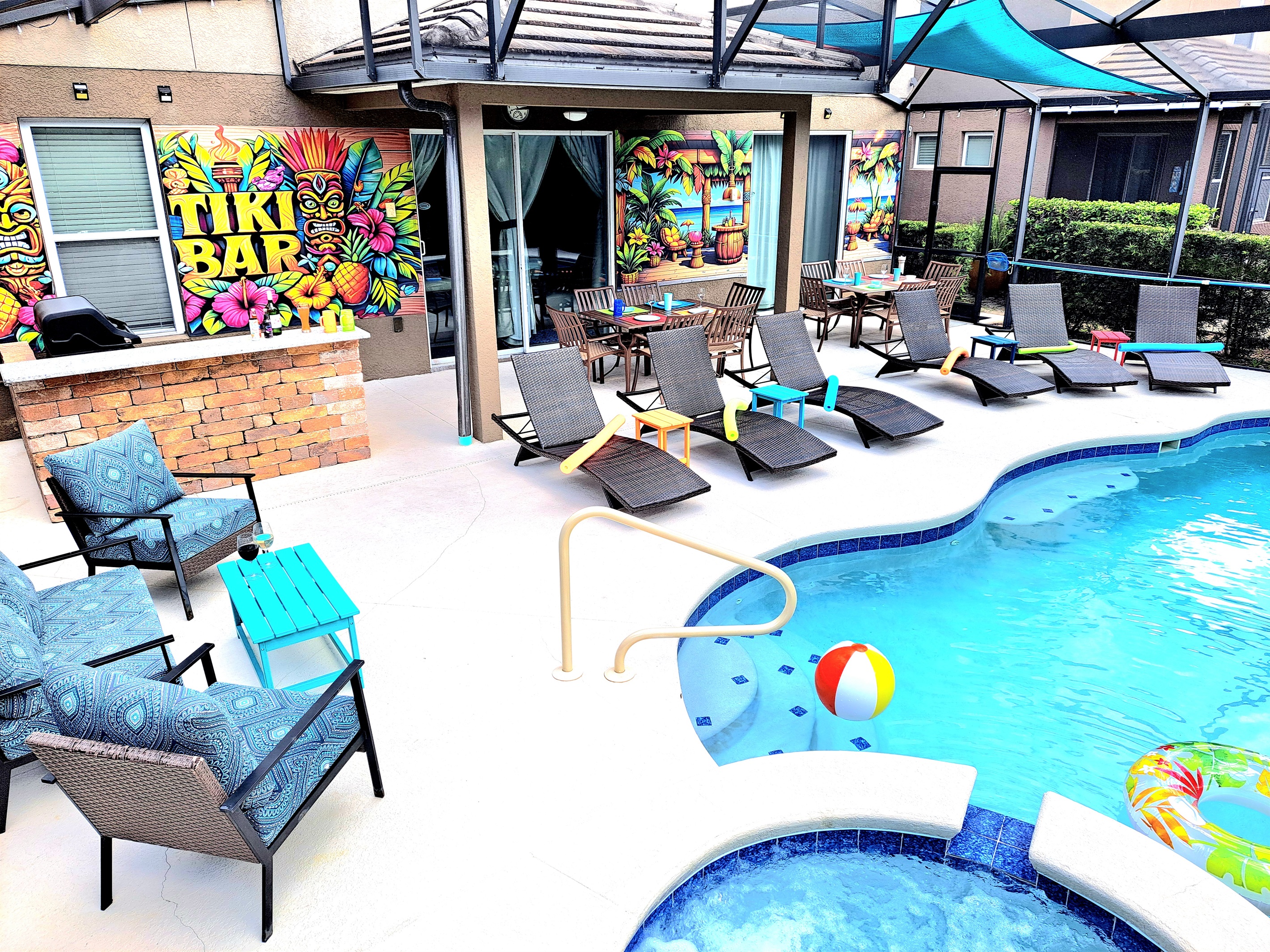 Large patio. Ample seating for everyone. Super fun vibe!