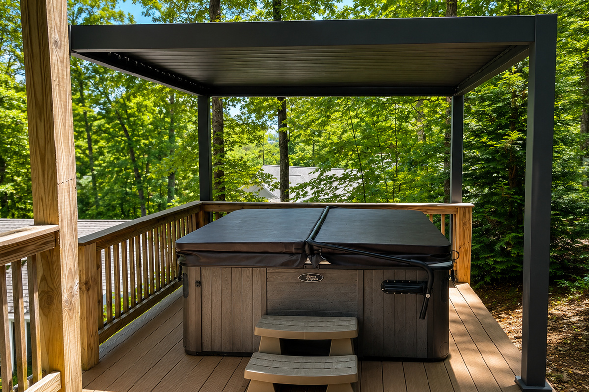 private hot tub area