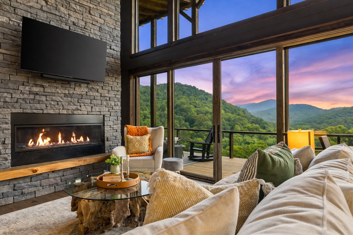 Natural tones and open skies create the perfect mountain mood.
*Indoor Fireplace (Seasonal Use October - April)