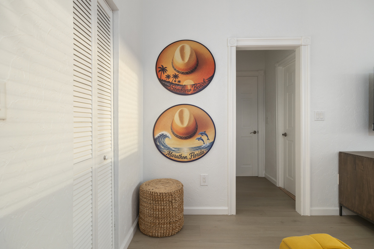The sombrero bedroom with king sized bed and large desk.