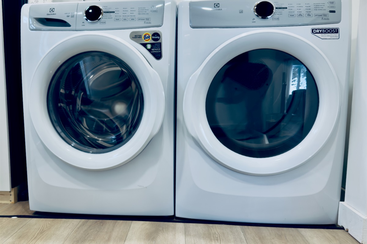 In-suite washer and dryer available for guest use
