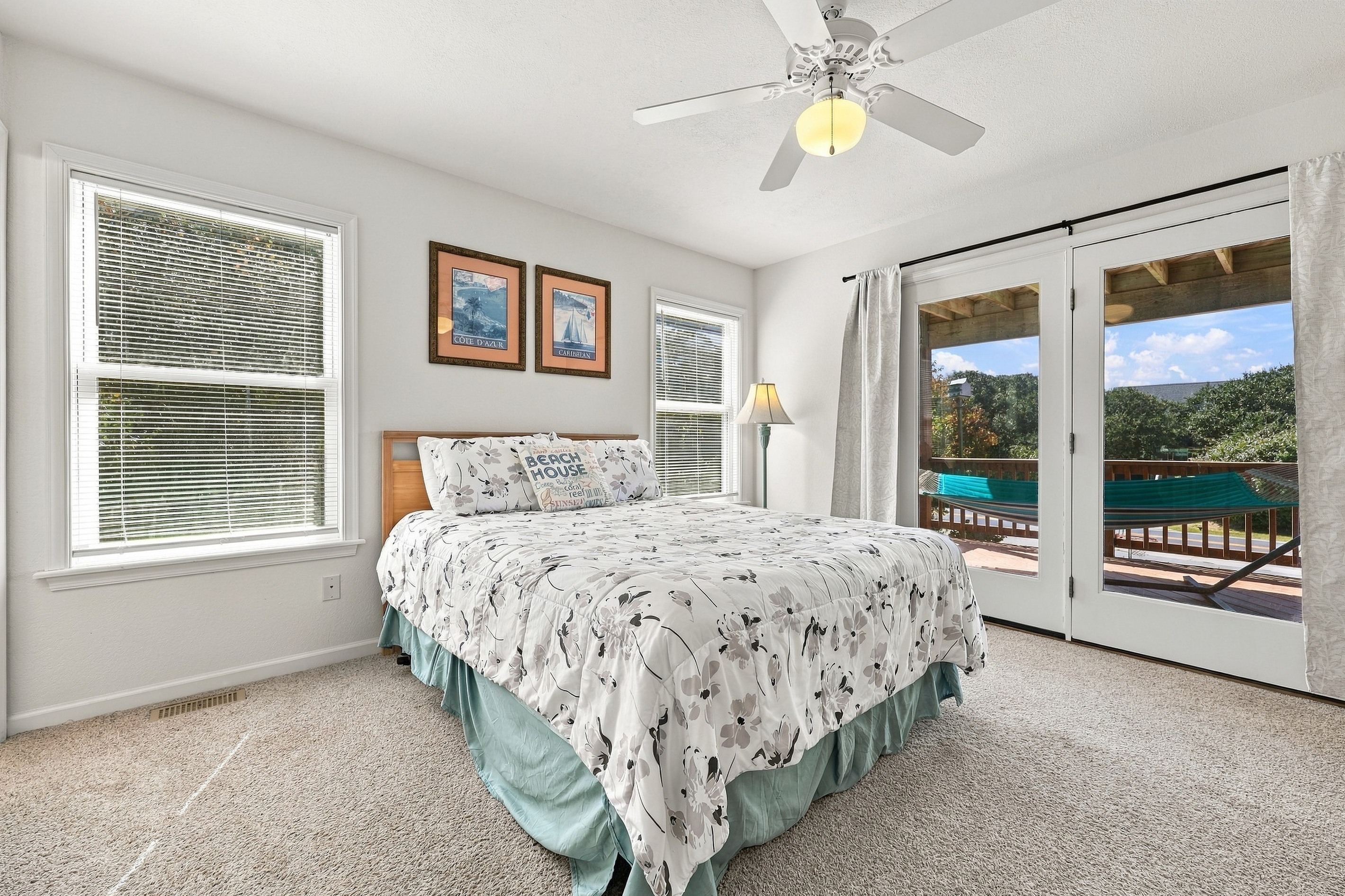 This bedroom opens straight onto the hammock deck. Dibs!